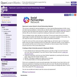 Course: OpenLearn Learner Guide for Social Partnerships Network - OLS_1