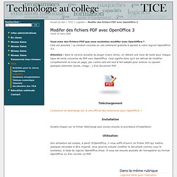 Modifer des fichiers PDF avec OpenOffice 3