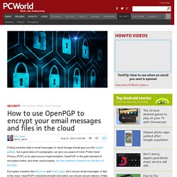 ▶ Use OpenPGP to encrypt your email messages and files in the cloud