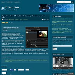 OpenShot Free video editor for Linux, Windows and Mac OS X