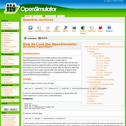 OpenSim Archives