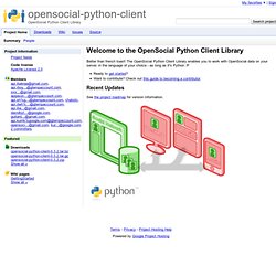 opensocial-python-client - Project Hosting on Google Code
