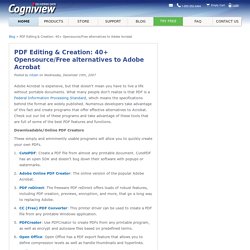 PDF Editing & Creation: 50+ open source/free alternatives to Adobe Acrobat