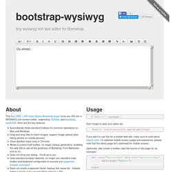 Tiny, opensource, Bootstrap WYSIWYG rich text editor from MindMup