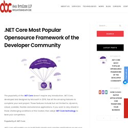.NET Core Most Popular Opensource Framework of the Developer Community