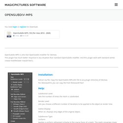 OpenSubdiv-MPS – MagicPictures Software