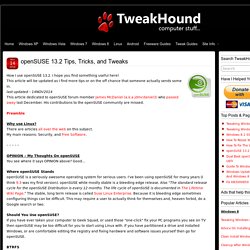 openSUSE 13.2 Tips, Tricks, and Tweaks » TweakHound