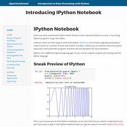 OpenTechSchool – Introducing IPython Notebook