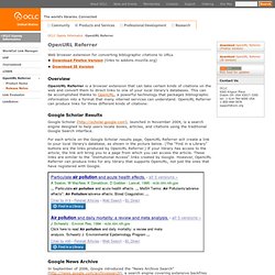 OpenURL Referrer [OCLC - Openly Informatics