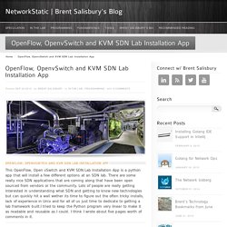 OpenFlow, OpenvSwitch and KVM SDN Lab Installation App