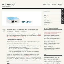 TP-Link WR703N OpenWrt post installation tips