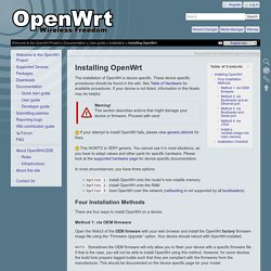 OpenWrt Project: Installing OpenWrt