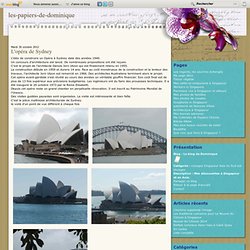 L'opéra de Sydney - Le blog de Dominique