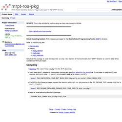 mrpt-ros-pkg - ROS (Robot Operating System) wrapper packages for the MRPT libraries