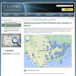 Operating Nuclear Power Reactors (by Location or Name)