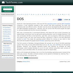 DOS (Disk Operating System) Definition
