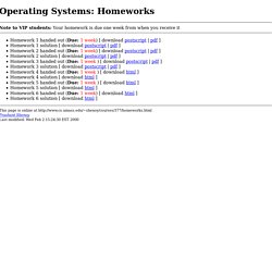 Operating Systems: Homeworks