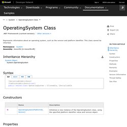 OperatingSystem Class (System)