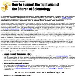 How to support the fight against the Church of Scientology