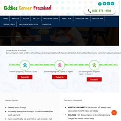 Hours of Operation - Kiddies Korner Preschool