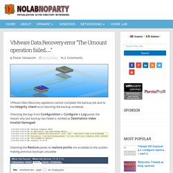 VMware Data Recovery error “The Umount operation failed…” - NoLabNoPartY