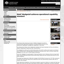 RAAF Wedgetail achieves operational capability standard - Department of Defence