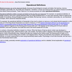 OPERATIONAL DEFINITIONS