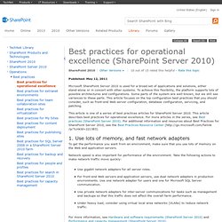Best practices for operational excellence