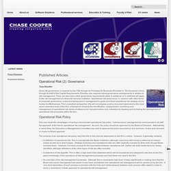 Operational Risk (2): Governance - Chase Cooper