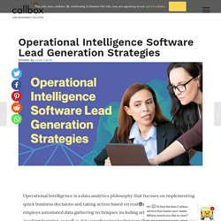 Operational Intelligence Software Lead Generation Strategies
