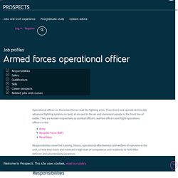 Armed forces operational officer job profile