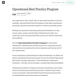 Operational Best Practice Program