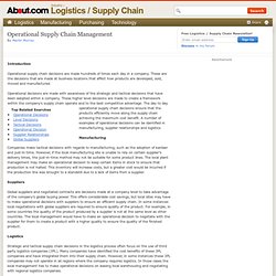 Operational Supply Chain Management