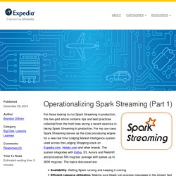 Operationalizing Spark Streaming (Part 1)