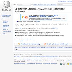 Operationally Critical Threat, Asset, and Vulnerability Evaluation