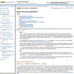 Query and Scan in Amazon DynamoDB