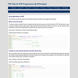 Array operations in PHP - Basics of PHP
