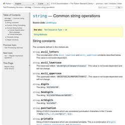 string — Opérations usuelles sur des chaînes — Documentation Python 3.8.3rc1