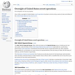 Oversight of United States covert operations