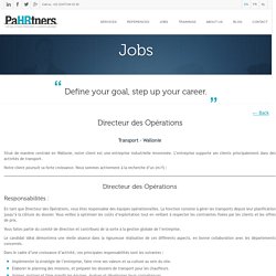 Directeur des Opérations - General Management, Operations and Supply Chain - Transport - PaHRtners