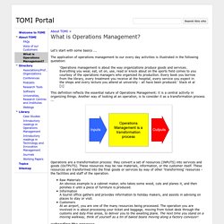 What is Operations Management? - TOMI Portal