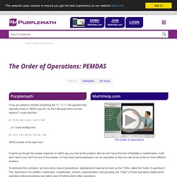 The Order of Operations: PEMDAS