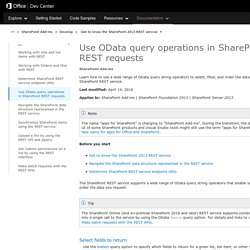 Use OData query operations in SharePoint REST requests