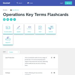 Operations Key Terms Flashcards Flashcards
