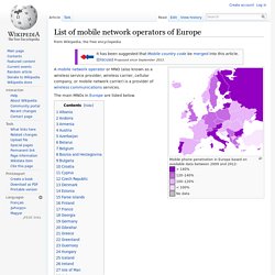 List of mobile network operators of Europe - Wikipedia, the free encyclopedia - Aurora