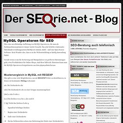 MySQL Operatoren für SEO / Suchmaschinenoptimierung