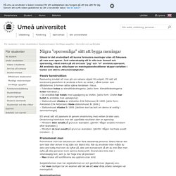 Några "opersonliga" sätt att bygga meningar - För studenter - Umeå universitet