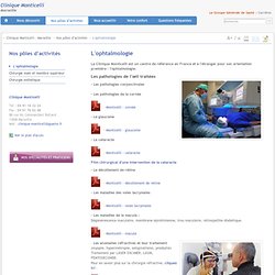 L'ophtalmologie - Clinique Monticelli - Marseille