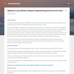Ophthalmic Lasers Market to Register Substantial Expansion by 2018 to 2023