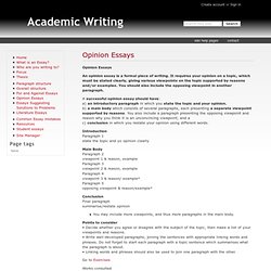 Opinion Essays - Academic Writing